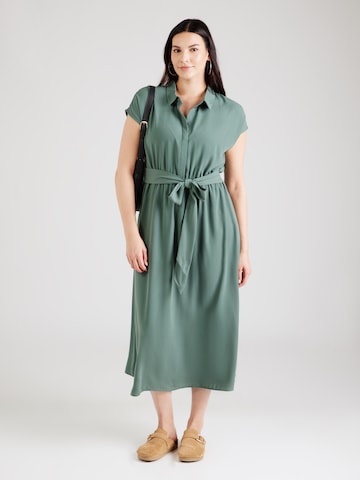 Vero Moda Curve Платье-рубашка 'VMNEWHALLIE' в Зеленый: спереди