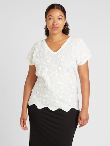 Camicia da donna 'Carlulu' di ONLY Carmakoma in bianco: frontale