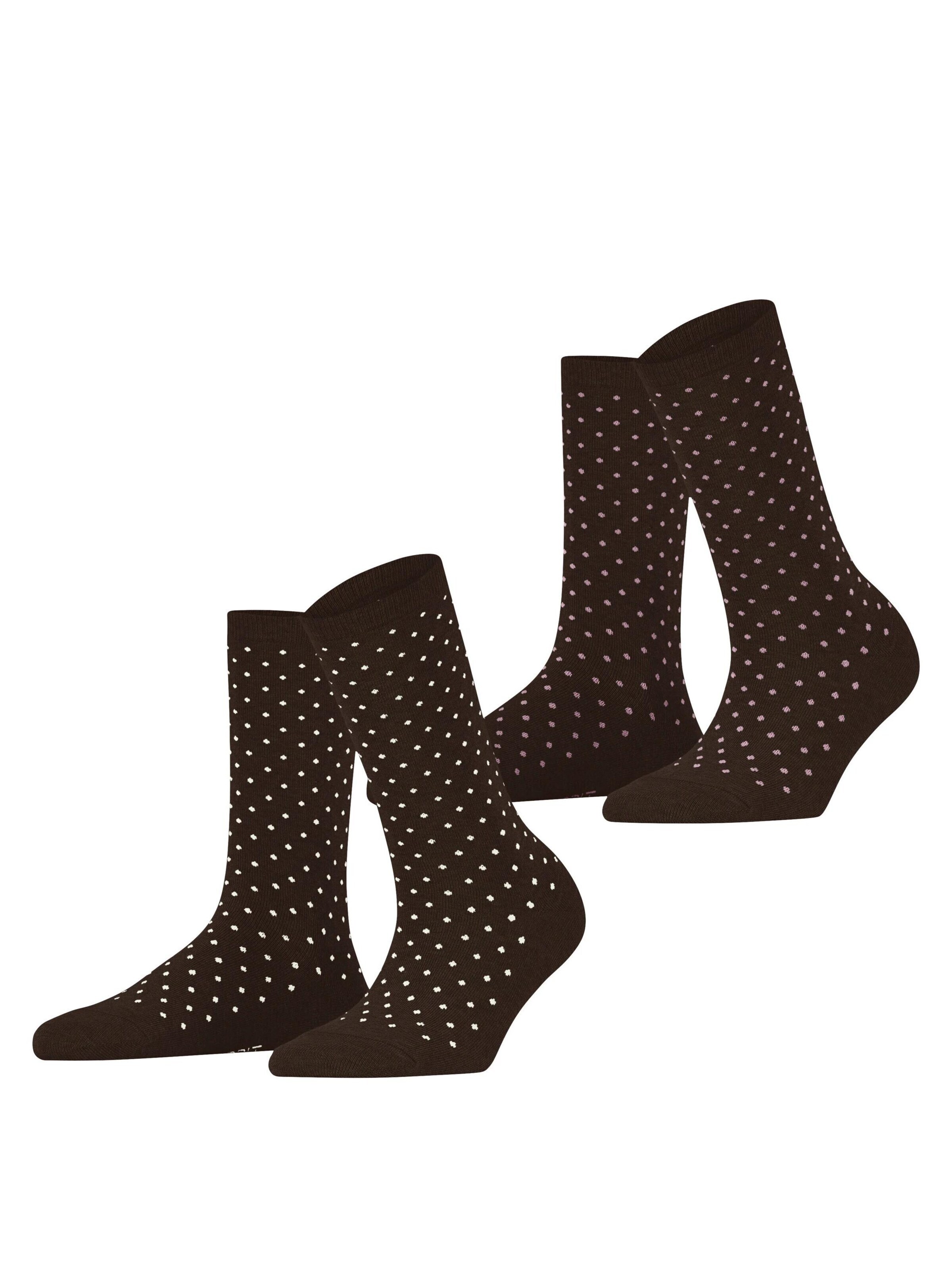 ESPRIT Socken 'Fine Dot 2-Pack'‌ in Braun: Vorderseite