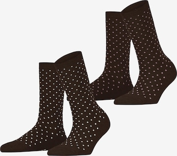 ESPRIT Socken 'Fine Dot 2-Pack' in Braun: Vorderseite