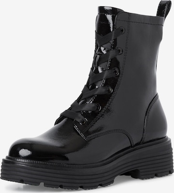 TAMARIS Lace-Up Ankle Boots in Black: front