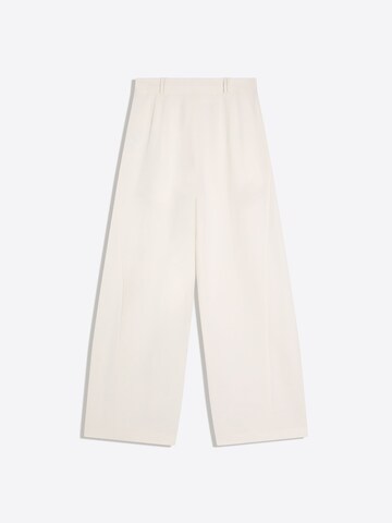 Bershka Wide Leg Hose in Beige