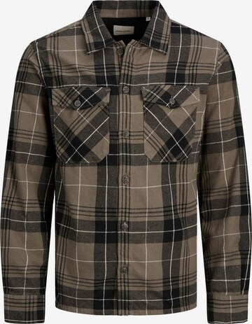 JACK & JONES Button Up Shirt in Brown: front