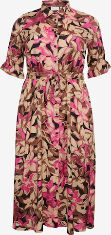 KAFFE CURVE Košeľové šaty 'Dory' - ružová: predná strana
