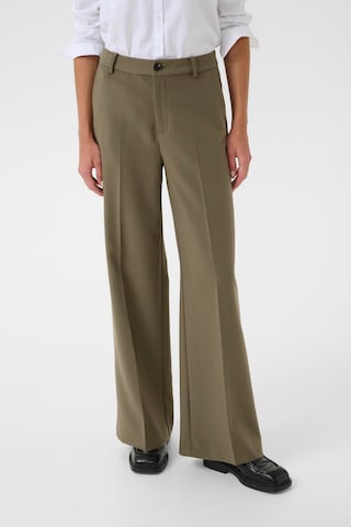 Wide Leg Pantalon à plis 'NinnesaPW' Part Two en vert : devant