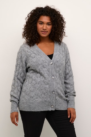 KAFFE CURVE Knit Cardigan 'Nalene' in Grey