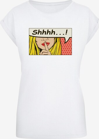 Merchcode Shirt 'Silent Sign Comic' in White: front