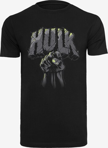 Maglietta 'Marvel Hulk Punch' di F4NT4STIC in nero: frontale