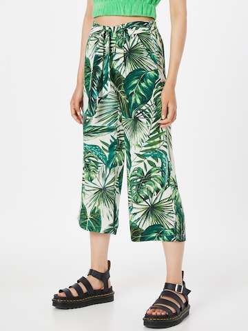 ONLY Wide leg Pleat-Front Pants 'NOVA' in Green: front