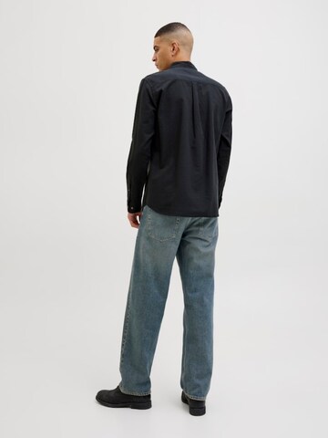 JACK & JONES Slim Fit Hemd 'JJESUMMER SHIRT LS'‌ in Schwarz