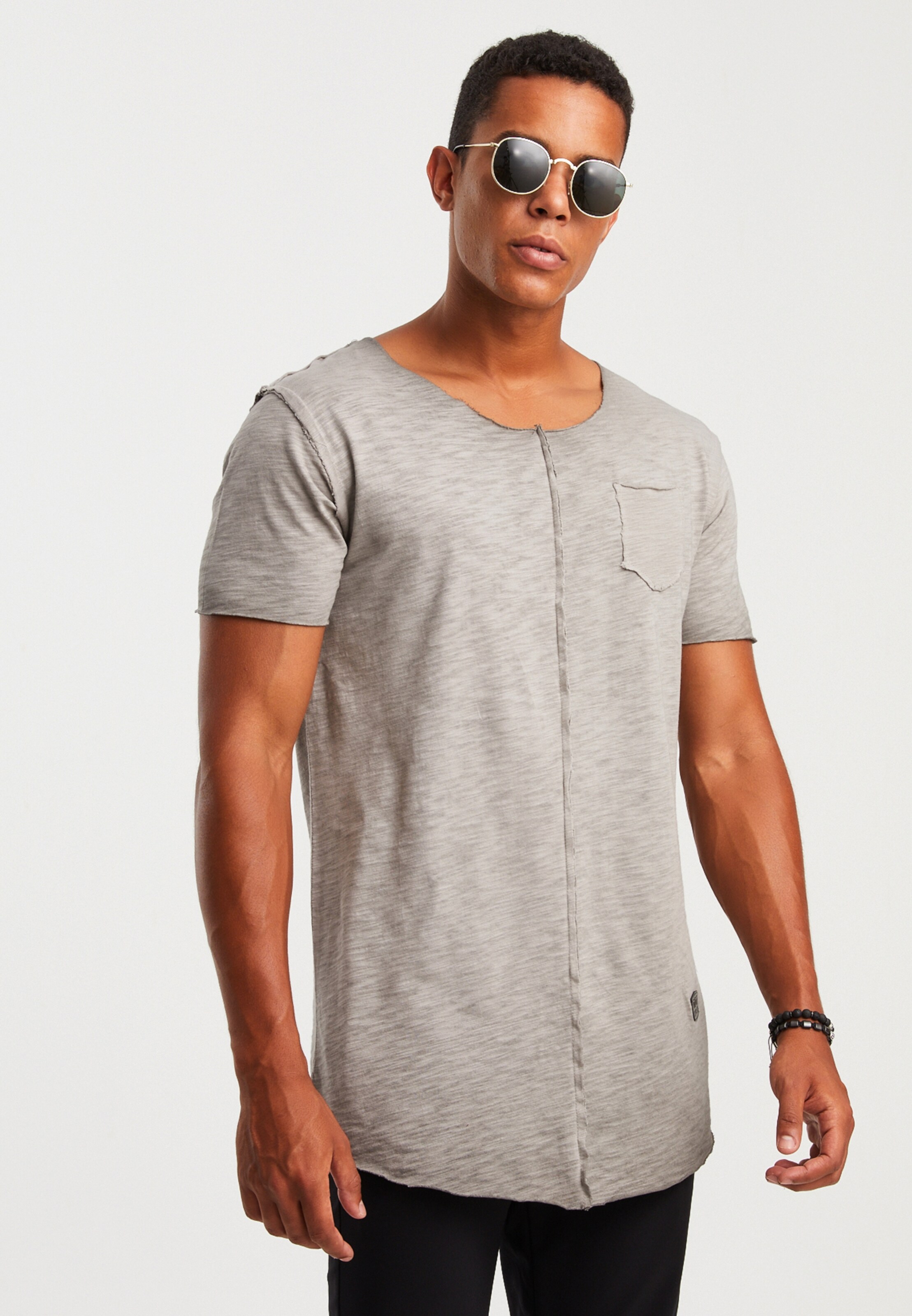 Männer Shirts Leif Nelson T-Shirt in Graumeliert - LH25056 Männer Shirts Leif Nelson T-Shirt in Graumeliert - LH25056
