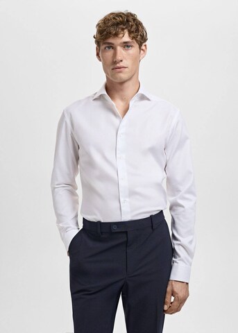 MANGO MAN Slim fit Business Shirt 'Travel' in White: front