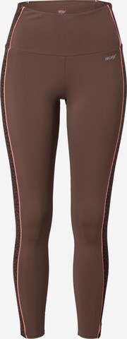 Skinny Pantalon de sport HKMX en marron : devant