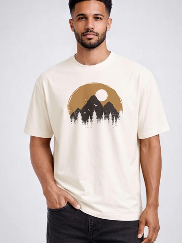 Neverless Shirt 'Outdoor Silhouette' in Beige