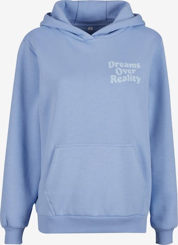 Miss Tee Sweatshirt 'Dreams Over Reality' in Blauw: voorkant