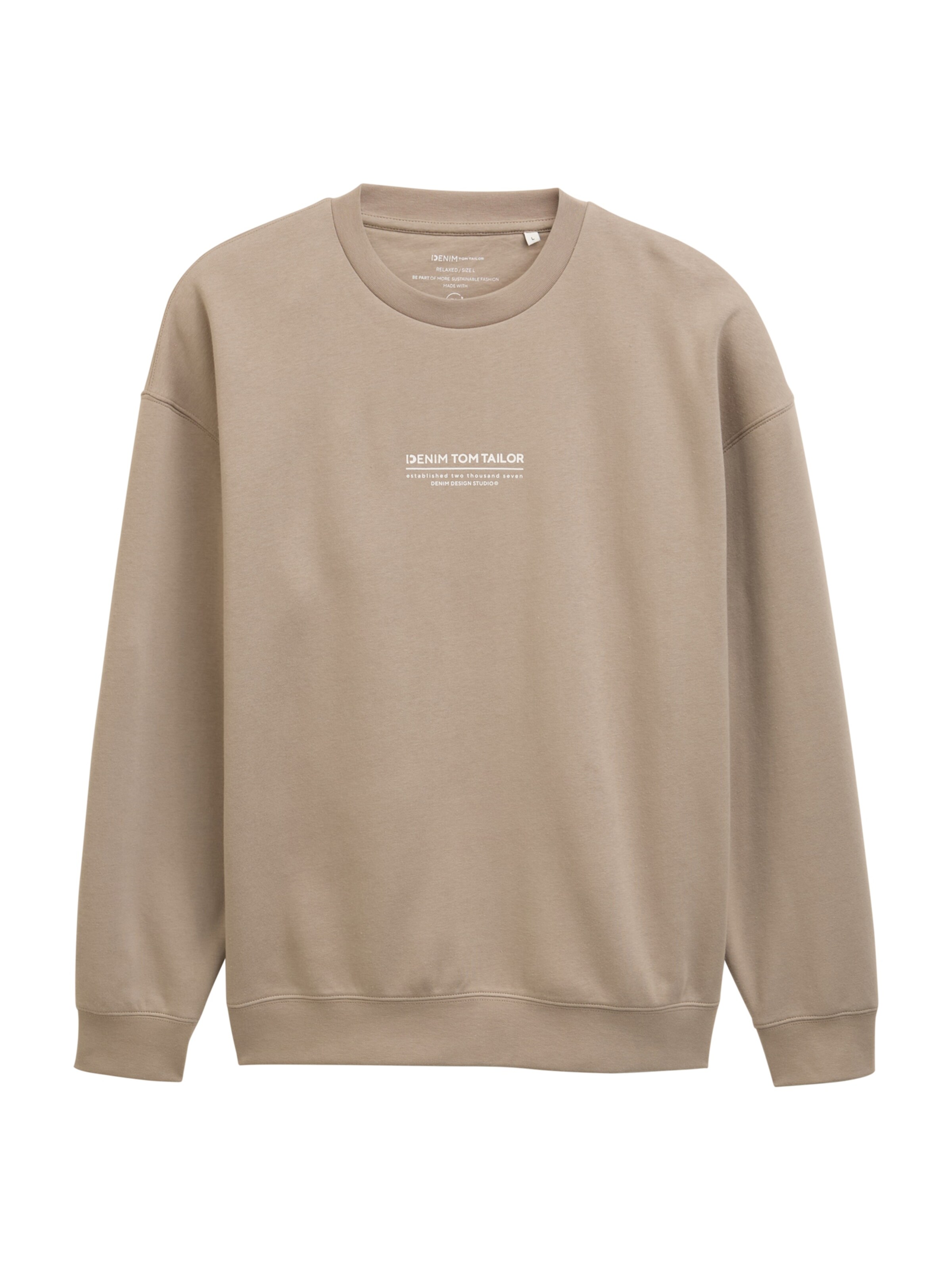 TOM TAILOR DENIM Sweatshirt in Brown: front