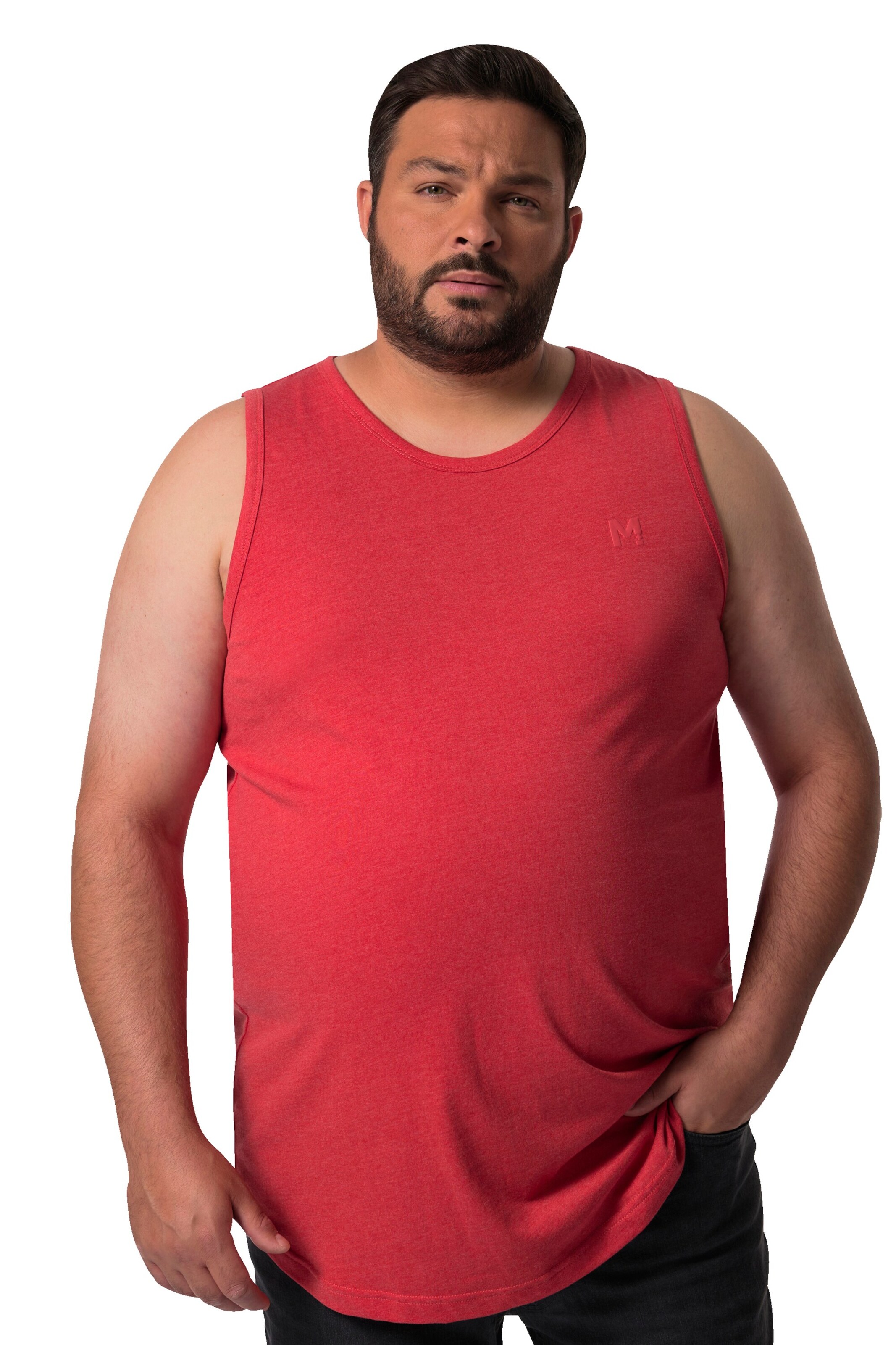 Men Plus Tank Top in Rot: Vorderseite