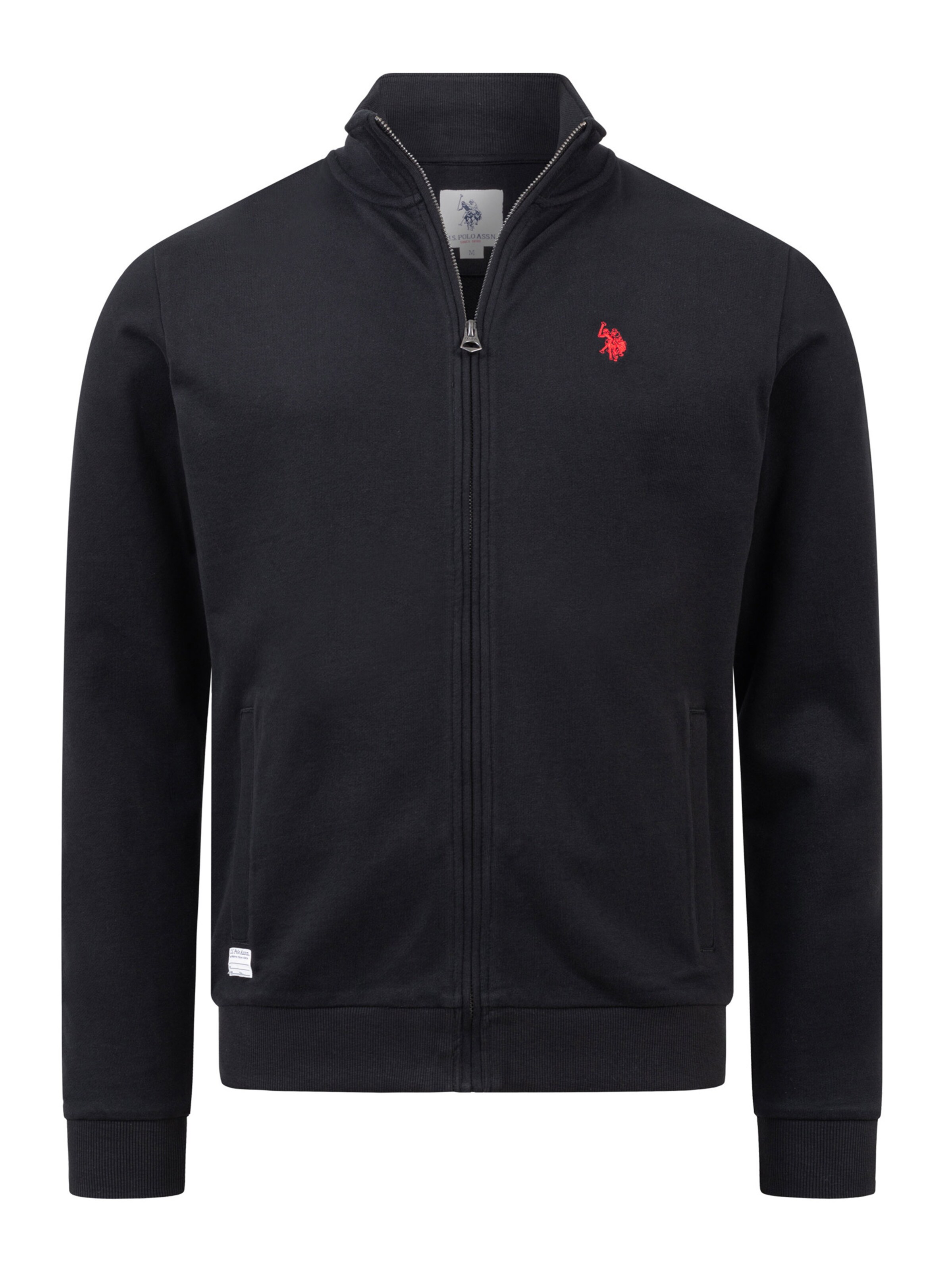 Veste de survêtement U.S. POLO ASSN. en noir : devant