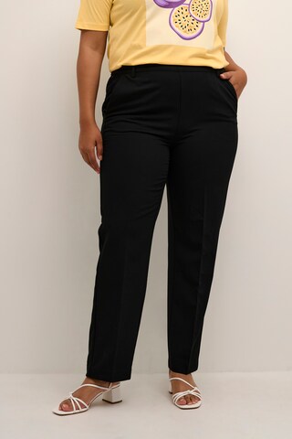 KAFFE CURVE Regular Pleated Pants 'Sakira' in Black