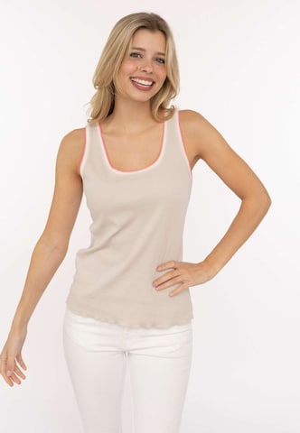 Zwillingsherz Top in Beige: front