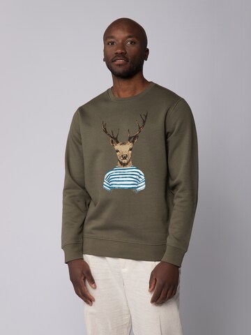 Felpa ' Hirsch ' di Watapparel in verde: frontale