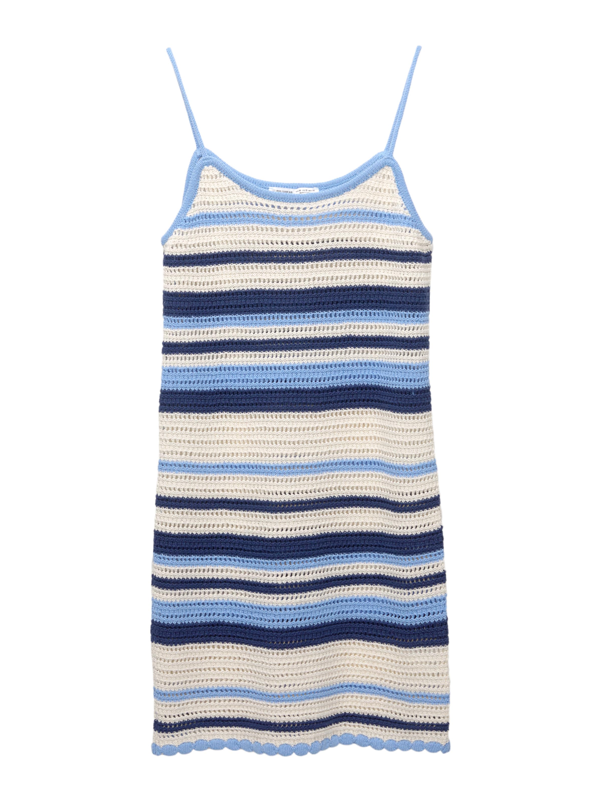 Pull&Bear Stickad klänning i blå: framsida