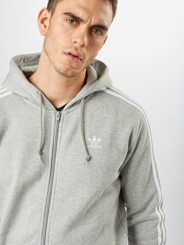 ADIDAS ORIGINALS Regularny krój Bluza rozpinana '3-Stripes' w kolorze szary