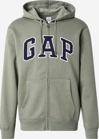 GAP - Sudadera con cremallera 'HERITAGE' en verde: frente