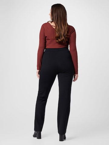 ONLY Carmakoma Regular Pleat-Front Pants in Black