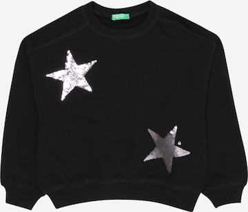 UNITED COLORS OF BENETTON Sweatshirt in Schwarz: Vorderseite