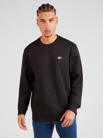 Tommy Jeans Sweatshirt in Zwart: voorkant