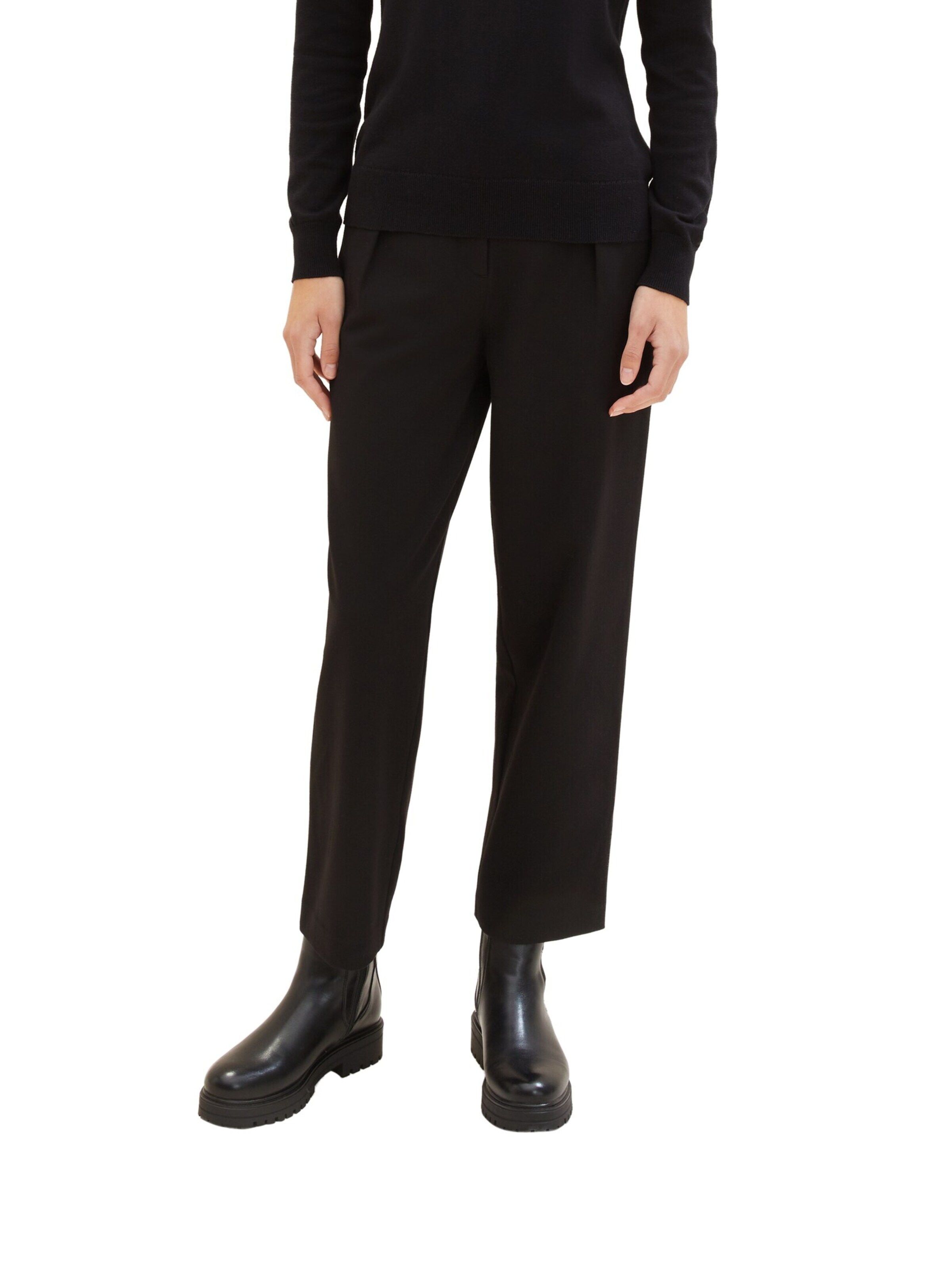 TOM TAILOR Regular Hose in Schwarz: Vorderseite