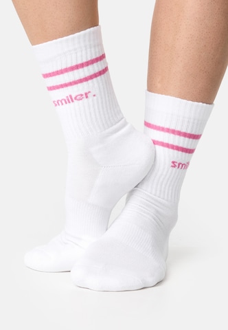 smiler. Socks in White