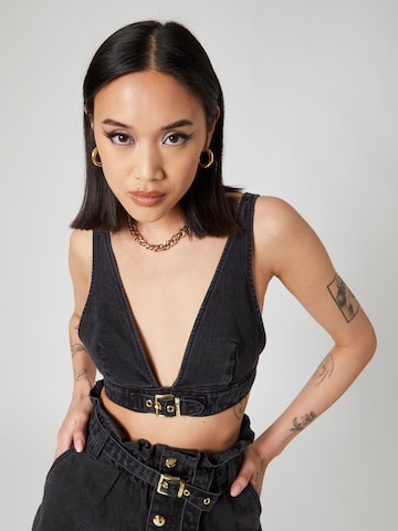 Hoermanseder x About You Top 'Amalia' in Black: front