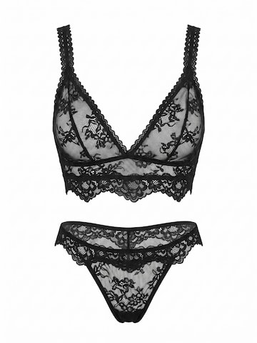 Cupshe Bustier Wäsche-Sets in Schwarz: Vorderseite