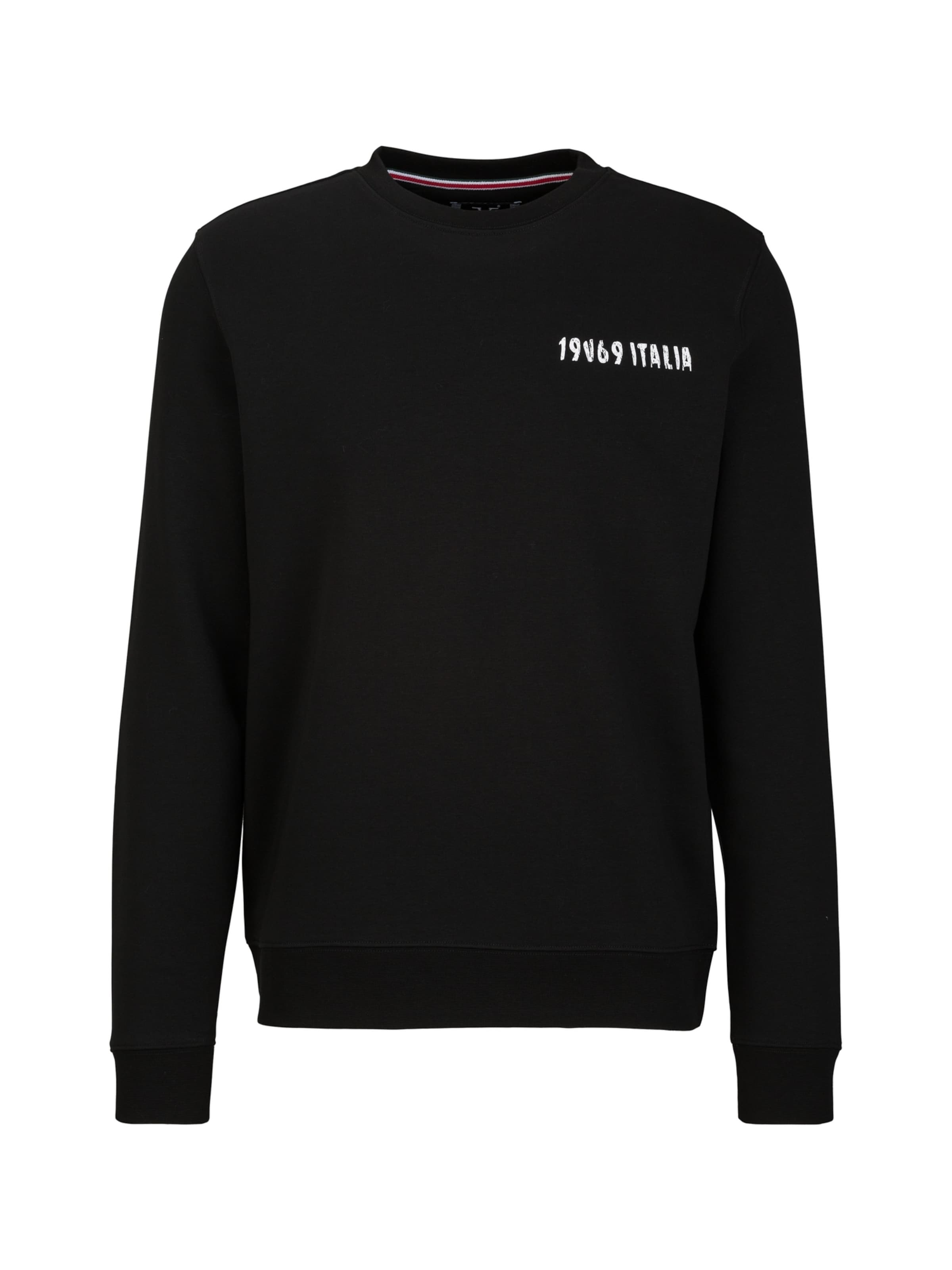 19V69 ITALIA Sweatshirt 'Nico Logo Carrier 4' i svart: framsida