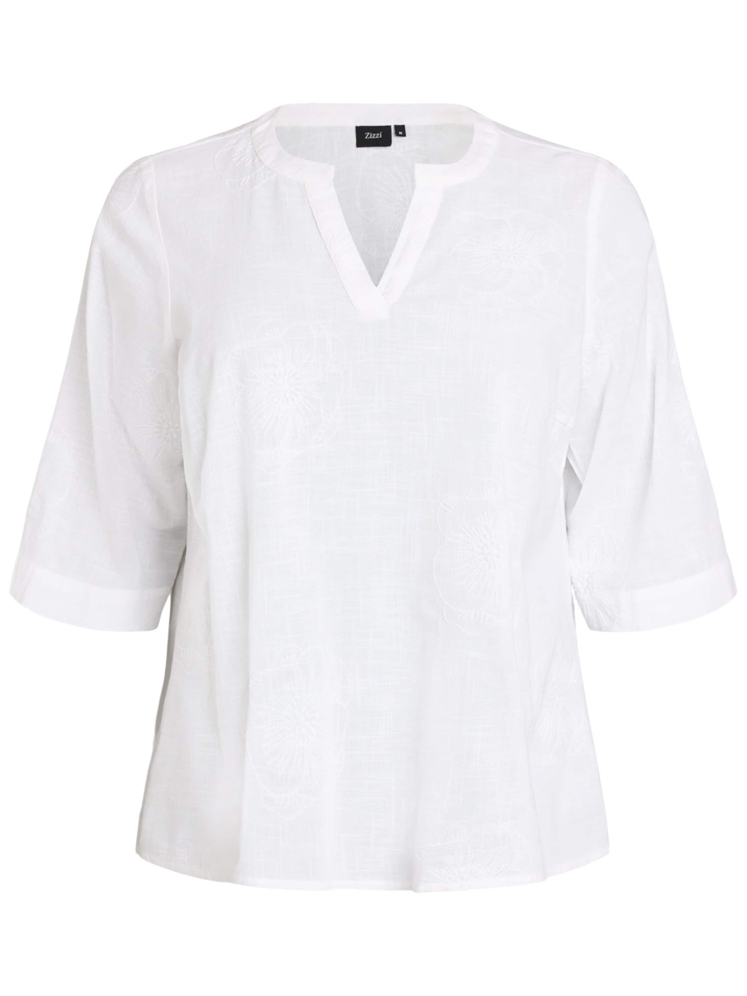 Camicia da donna 'Cananna' di Zizzi in bianco: frontale