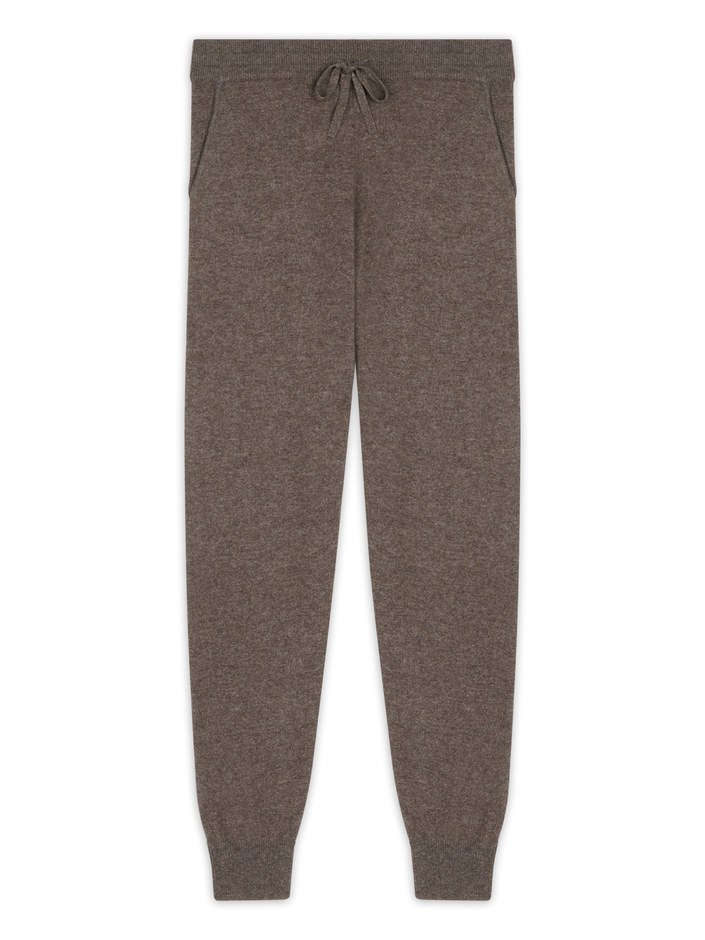 JUST CASHMERE Tapered Byxa i brun: framsida