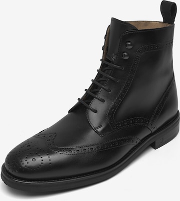 Henry Stevens Veterboots 'Winston' in Zwart: voorkant