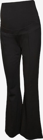 MAMALICIOUS Flared Pants 'LIF PINTUCK' in Black: front