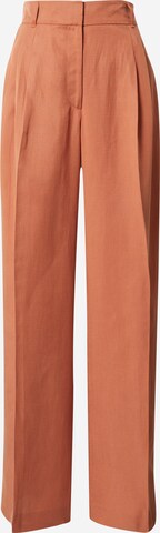 s.Oliver BLACK LABEL Wide leg Pleat-front trousers in Orange: front