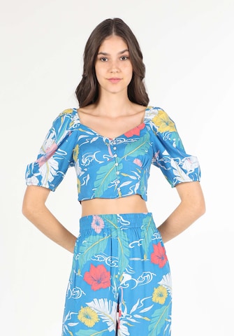 Colin's Blouse in Blauw: voorkant
