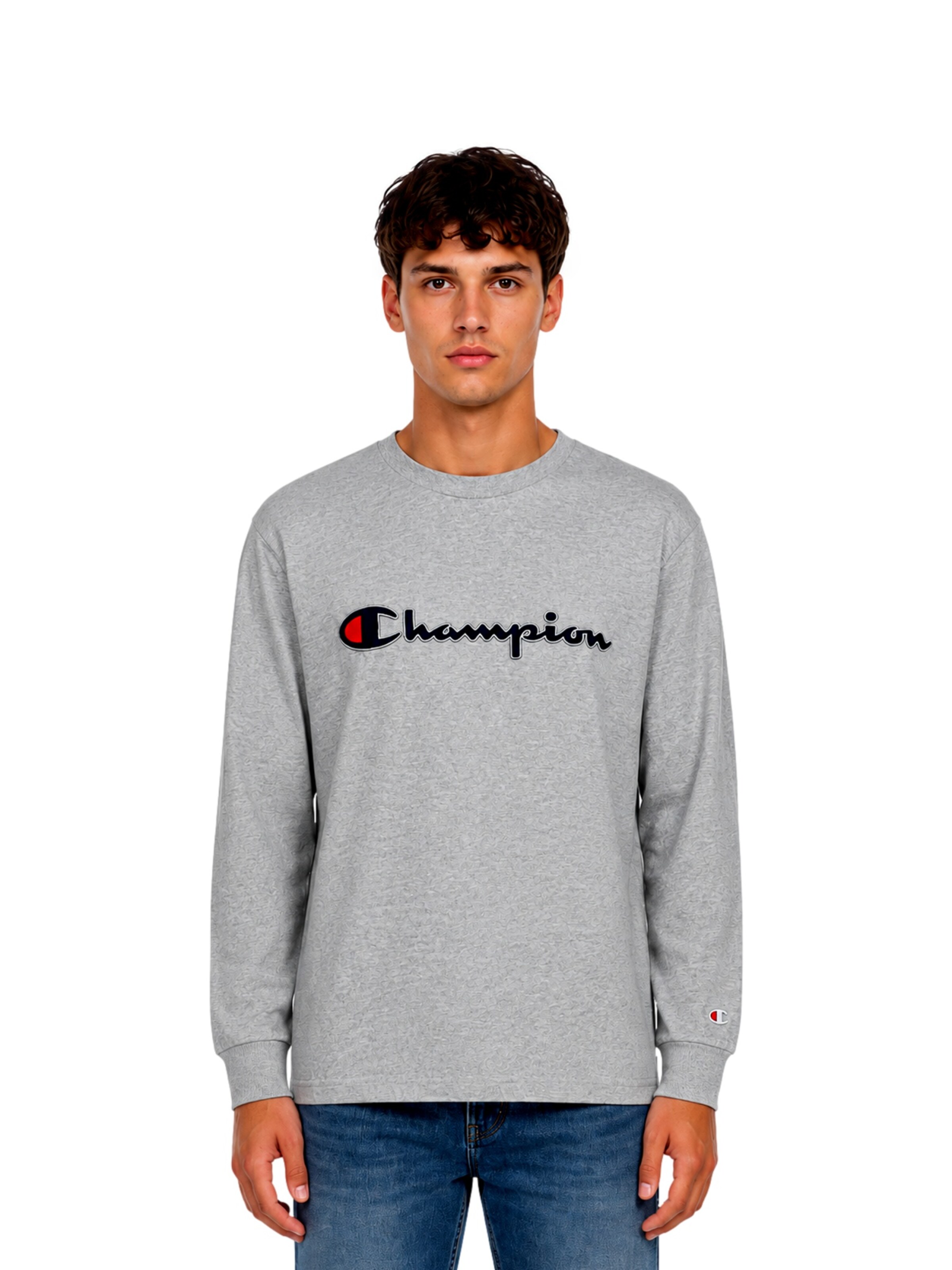 Sweat-shirt Champion en gris : devant