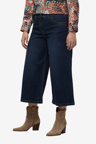 Ulla Popken Wide leg Jeans in Blauw: voorkant