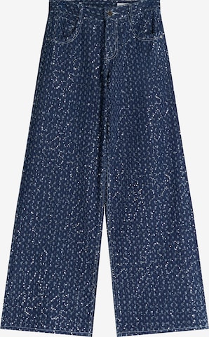 Bershka Wide Leg Farkut värissä sininen: etupuoli