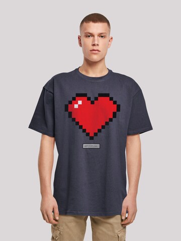 T-Shirt 'Pixel Herz' F4NT4STIC en bleu : devant