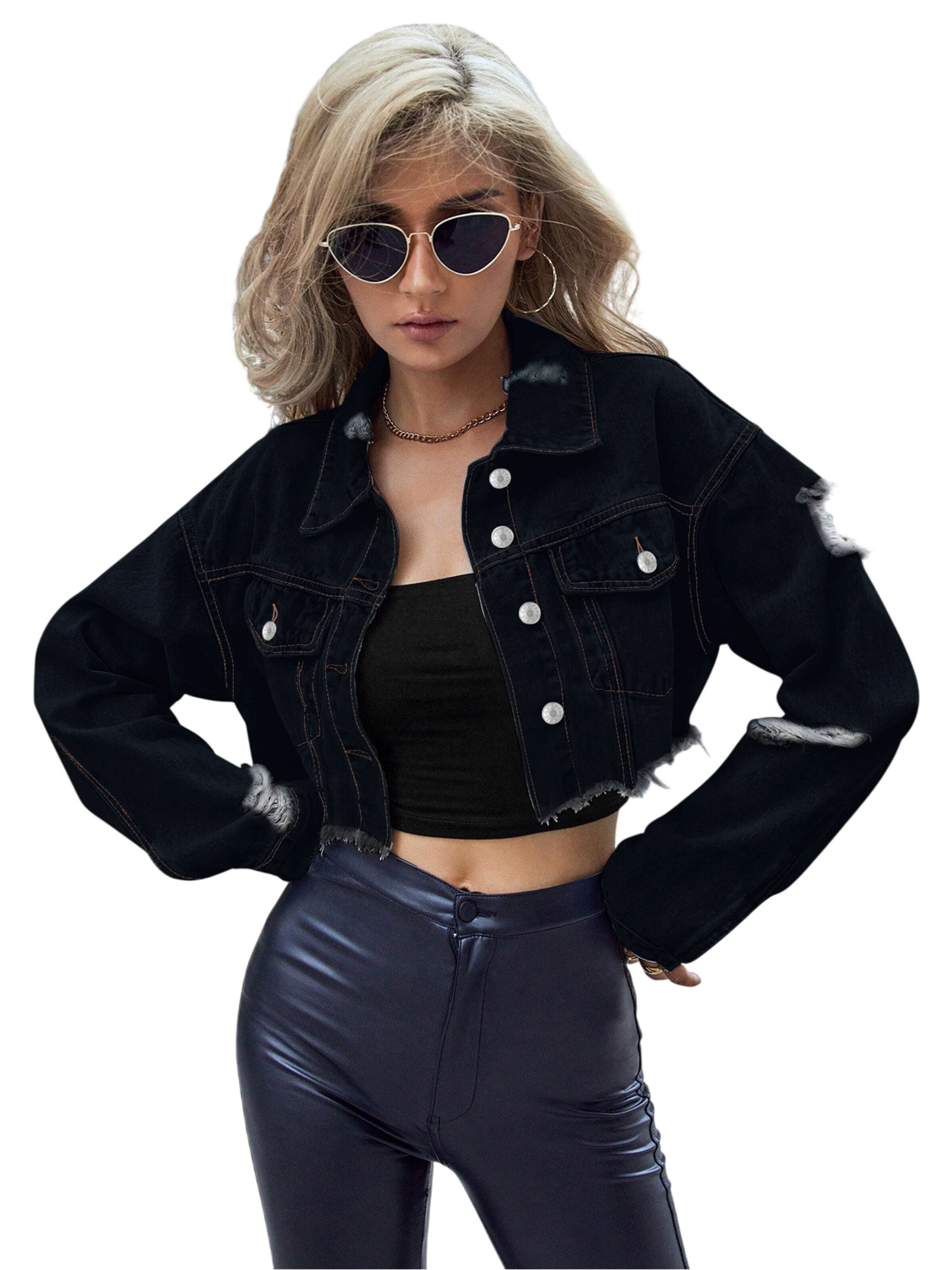 Magicshe Between-Season Jacket in Black: front