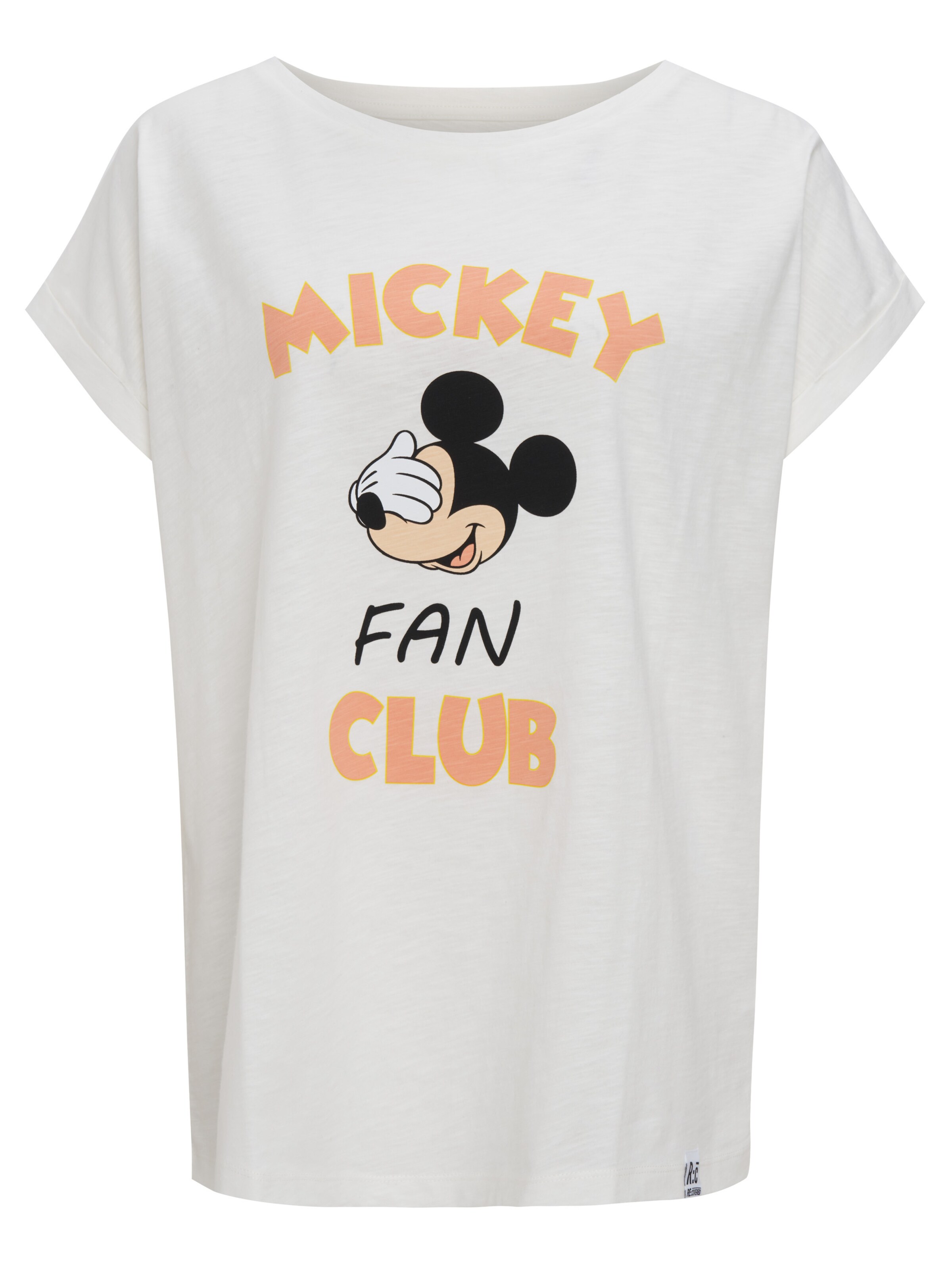 Recovered T-Shirt 'Mickey Mouse Fan Club' in ecru, Produktansicht