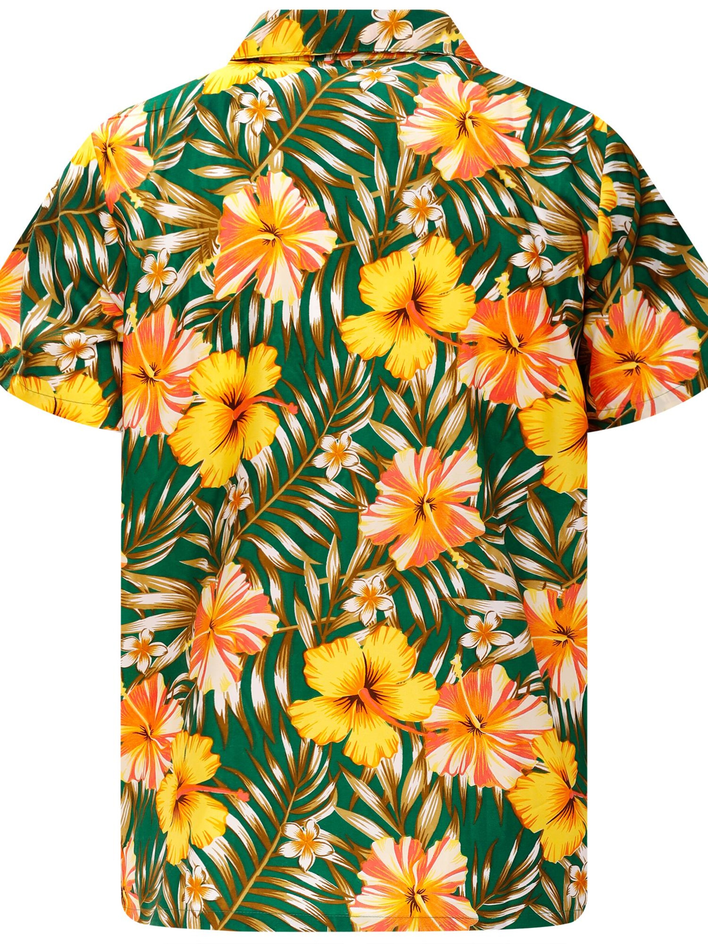 King Kameha Regular Fit Shirt 'Tropical Hibiscus'‌‌ in Grün