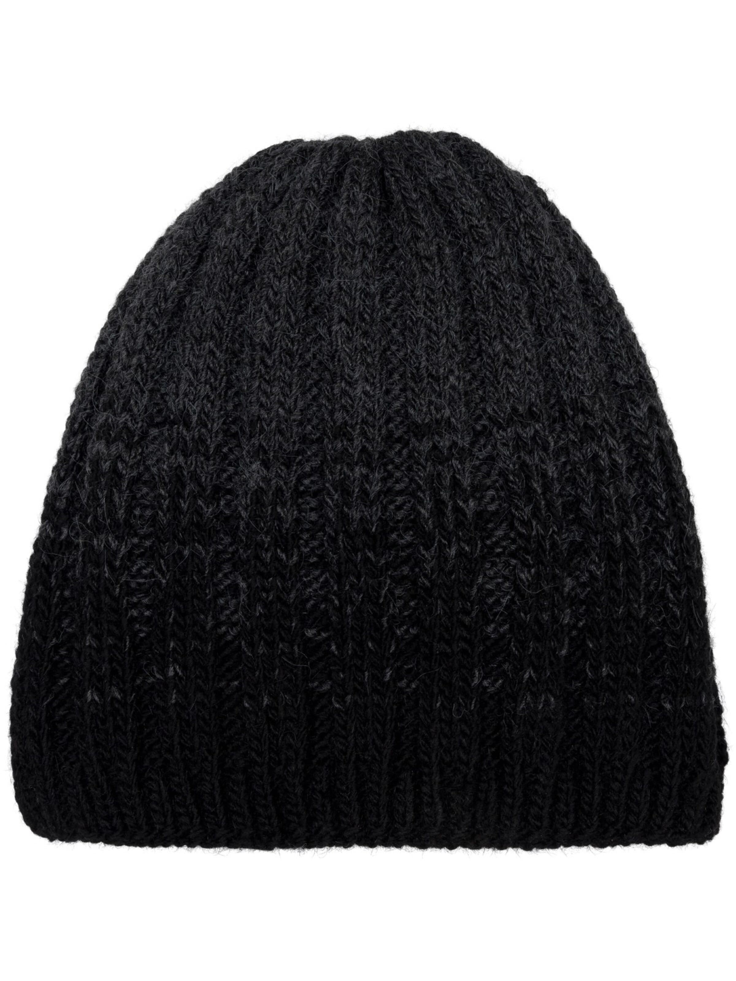 styleBREAKER Beanie 'Strickmütze Farbverlauf mit Thermo-Fleece' in Black